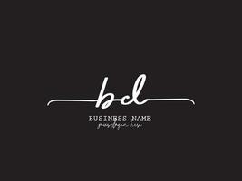 floral bd firma logo, inicial letra bd logo icono y marca vector