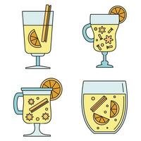 Honey mulled wine icon set vector color