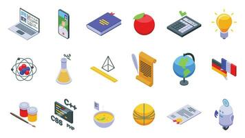 Online tutoring platform icons set isometric vector. Education people training vector