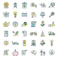 Ecology day icon set vector color