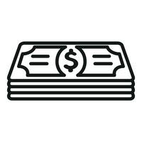 Cash banknote stack icon outline vector. Finance payment vector
