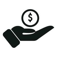 Care money coin hand icon simple vector. Investment credit vector