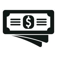 efectivo banco dinero icono sencillo vector. apilar cheque vector