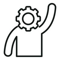 Best tech realization icon outline vector. Goal vision vector