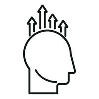 Self level up icon outline vector. Business vision vector