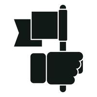 Take flag of realization icon simple vector. Mentor training vector