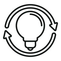 New bulb idea realization icon outline vector. Business vision vector