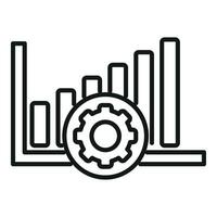 Realization gear graph icon outline vector. Self success vector