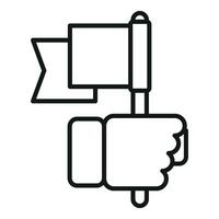 Take flag of realization icon outline vector. Mentor training vector