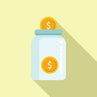 Safe money jar investment icon flat vector. Sign credit vector