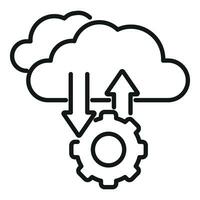 Cloud data realization icon outline vector. Vision business vector