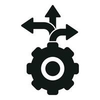 Gear realization direction icon simple vector. Human balance vector