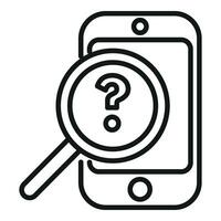 Anonymous phone search icon outline vector. Person user vector