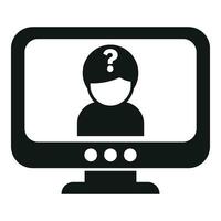 Anonymous monitor face icon simple vector. Avatar face vector