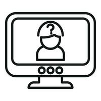 Anonymous monitor face icon outline vector. Avatar face vector