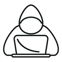 Anonymous hacker icon outline vector. Mark had person vector