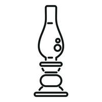 Old vintage kerosene lamp icon outline vector. Camp metal tank vector