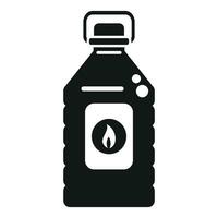 queroseno el plastico botella icono sencillo vector. encargarse de gas soltar vector