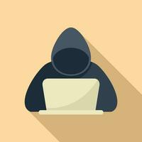 Anonymous hacker icon flat vector. Mark had person vector