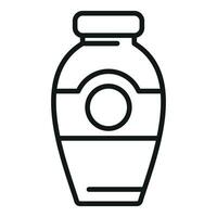 Open bottle wasabi icon outline vector. Face farm paste vector