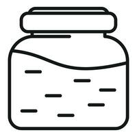 Big wasabi cream jar icon outline vector. Culture asian sauce vector