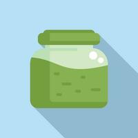 Big wasabi cream jar icon flat vector. Culture asian sauce vector