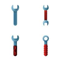 Wrench icons set cartoon vector. Various metal wrench vector