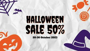 Grey Halloween Sale Twitter Post template