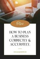 Brown Classic Business Tips Pinterest Graphic template