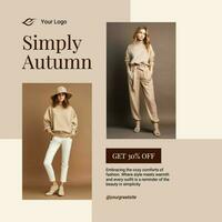 Brown Minimalist Tile Autumn Fashion Instagram Post template