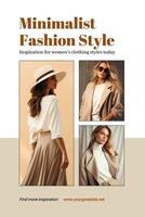 Beige Minimalist Fashion Style Pinterest Graphic template