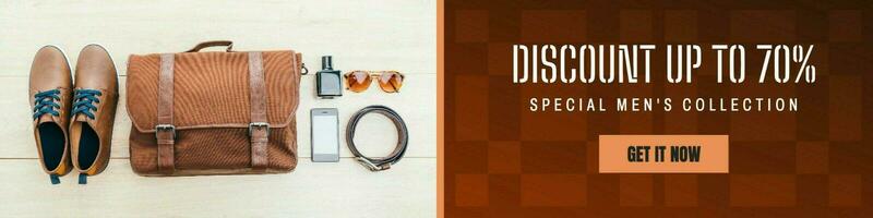 Brown Minimalist Accessories Sale LinkedIn Banner template