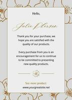 White Elegant Customer Greeting Card template