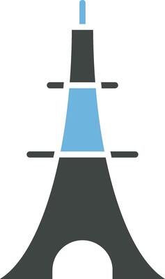 Eiffel Tower icon vector image. Suitable for mobile apps, web apps and print media.