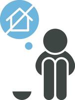 Homeless icon vector image. Suitable for mobile apps, web apps and print media.