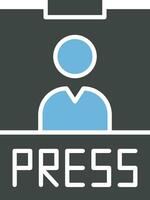 Press Pass icon vector image. Suitable for mobile apps, web apps and print media.