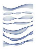 abstract blue wave line vector illustration collection set. abstract element for decoration