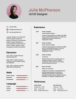 Grey Minimalist Designer Resume template