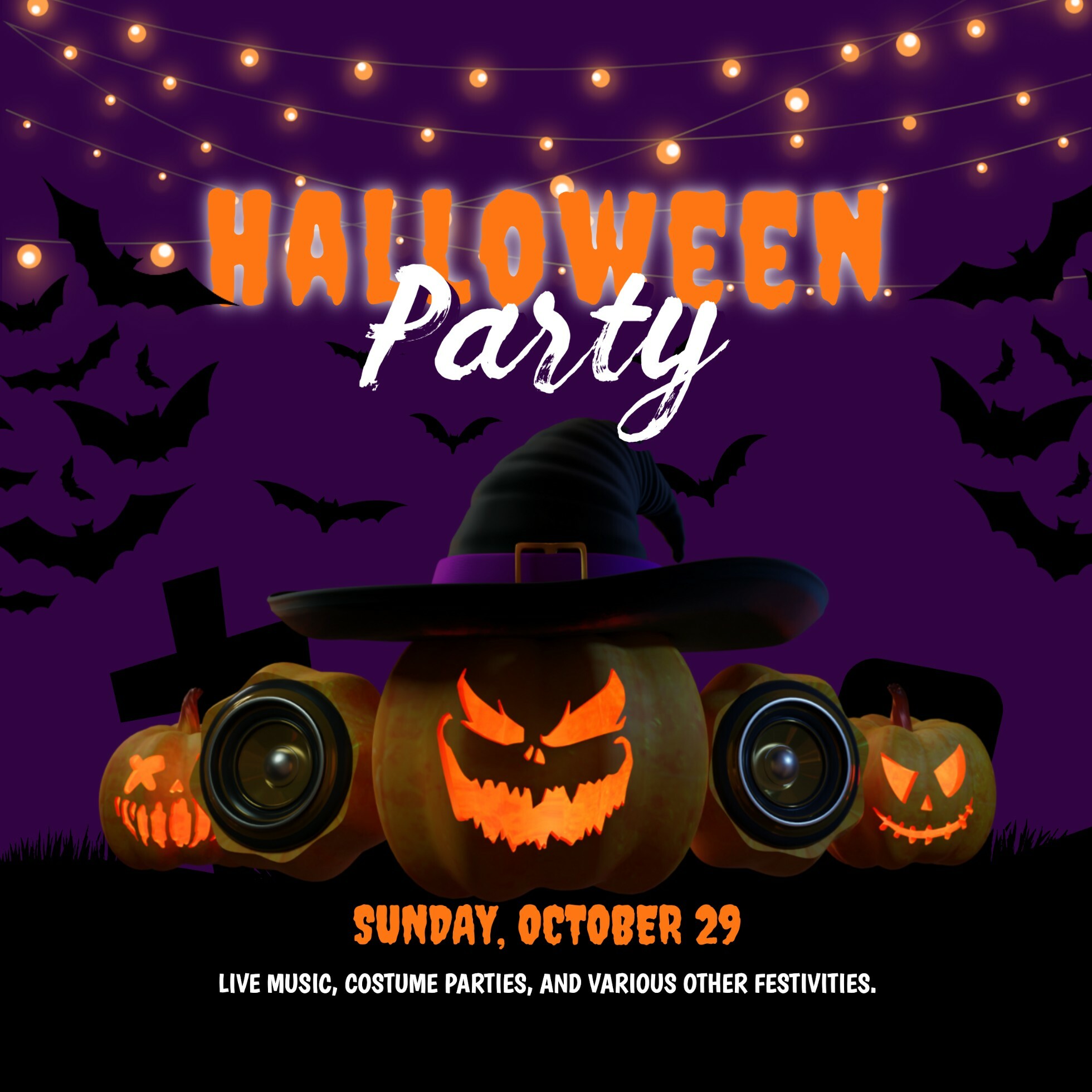 Purple Frightening Halloween Party LinkedIn Post - Revisi