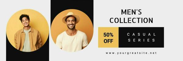 Yellow Men Fashion Collection Twitter Header template