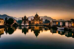 el taj mahal en India. generado por ai foto