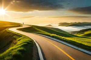 el la carretera a éxito es pavimentado con bueno intenciones generado por ai foto