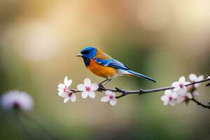 photo wallpaper bird, the flowers, spring, the flowers, the flowers, the flowers, the. AI-Generated