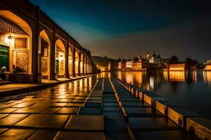 el ciudad de luces, udaipur, India. generado por ai foto