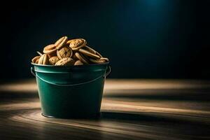 peanuts in a bucket. AI-Generated photo