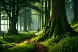wall art - photograph - forest path by james kennedy. AI-Generated photo