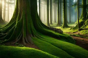 wall art - photograph - mossy forest by james kennedy. AI-Generated photo