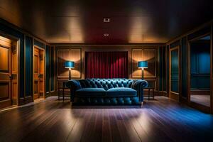 the home cinema room at the london hotel. AI-Generated photo