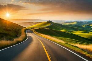 the road to the future. AI-Generated photo