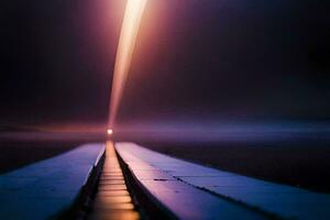 a long exposure photograph of a rocket launching into the sky. AI-Generated photo